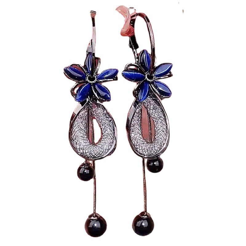Wholesale  black crystal flower earrings