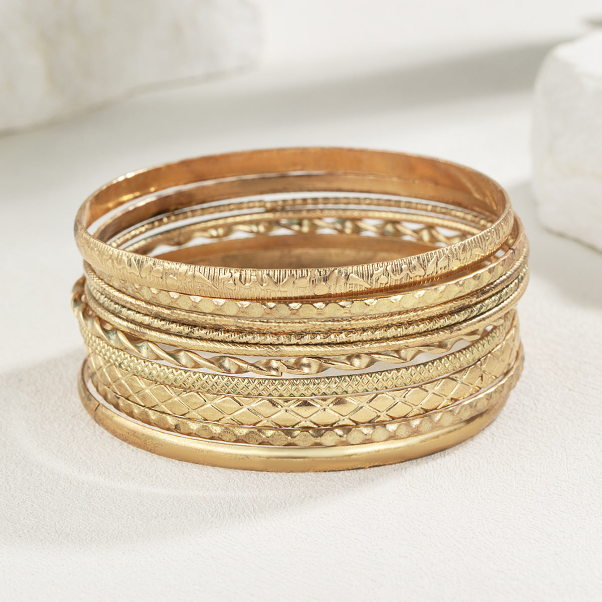 Wholesale Fashion Wide Face Carved  Alloy Personality Multi-Piece Bracelet