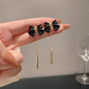 Wholesale Silver Needle leaves sequins tassel geometric earrings