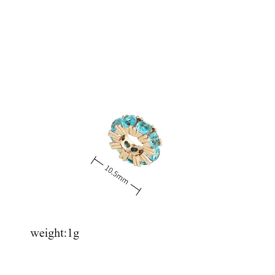 Wholesale Twelve Birthstone Round Hollow Pendant Birthstone Roller Zircon Accessories