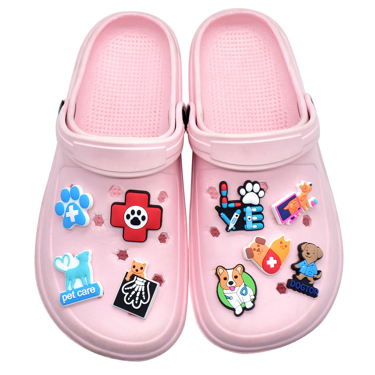 Wholesale Random 100pcs Pet Medical Series PVC Soft Rubber Shoe Buckle Decoration