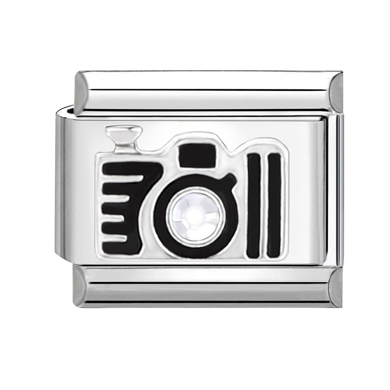 Wholesale Italian Charm Bracelet 9mm DIY Splicing Silver Creative Pattern Titanium Steel Composable Bracelet