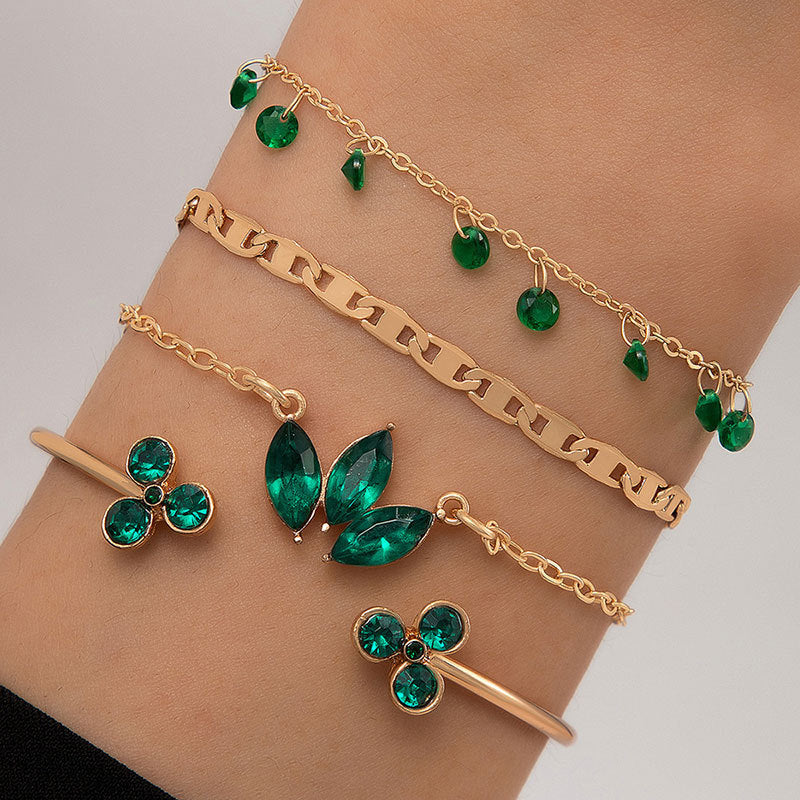 Wholesale  Retro  Gem Love Stacked Bracelet Set
