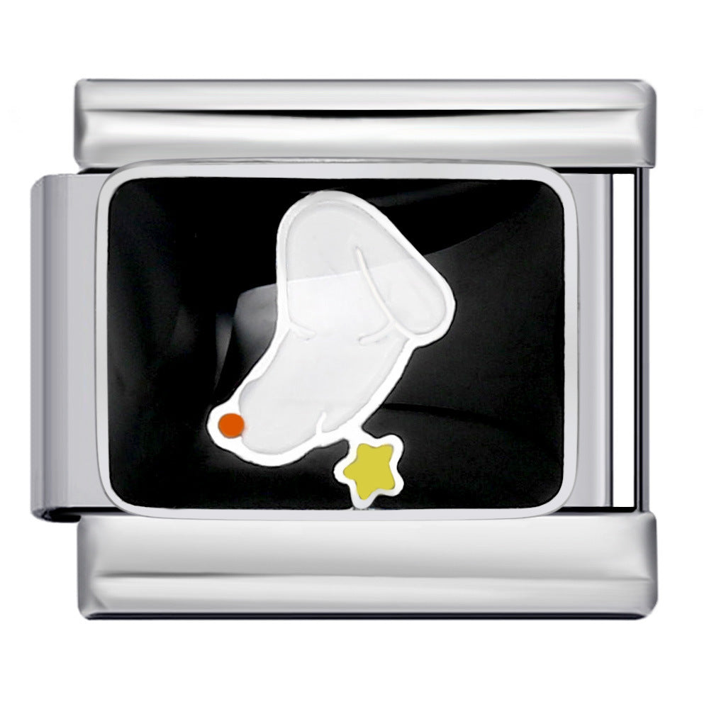 Wholesale 2pcs/pack  Italian Charm Bracelet 9mm DIY Splicing Creative Pattern Stainless Steel Composable Bracelet