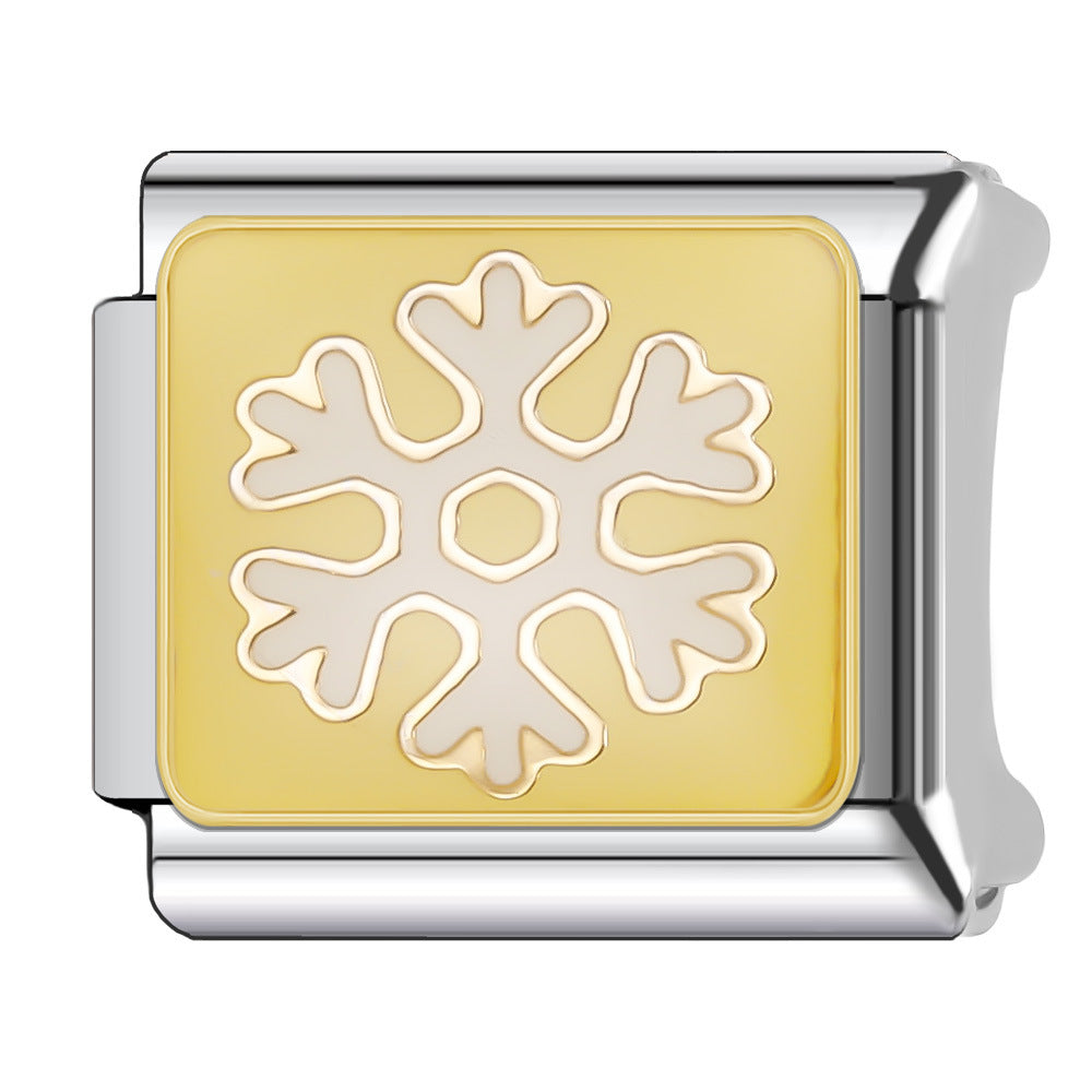 Wholesale Italian Charm Bracelet 9mm DIY Splicing Christmas Series Stainless Steel Composable Bracelet