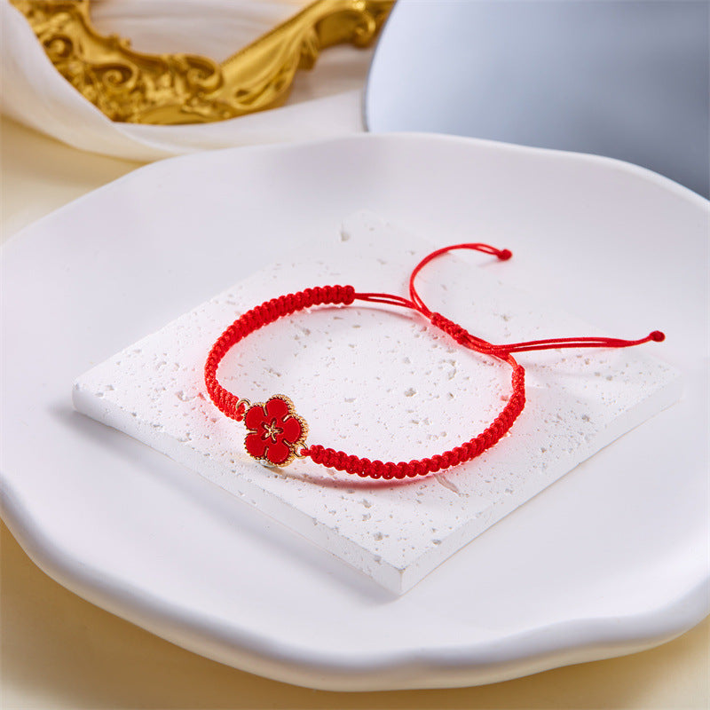 Wholesale Alloy Five-petal Flower Hand-woven Bracelet ACC-BT-FanYou003