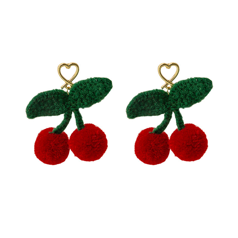 Wholesale Plush Cherry Stud Earrings ACC-ES-MDD085
