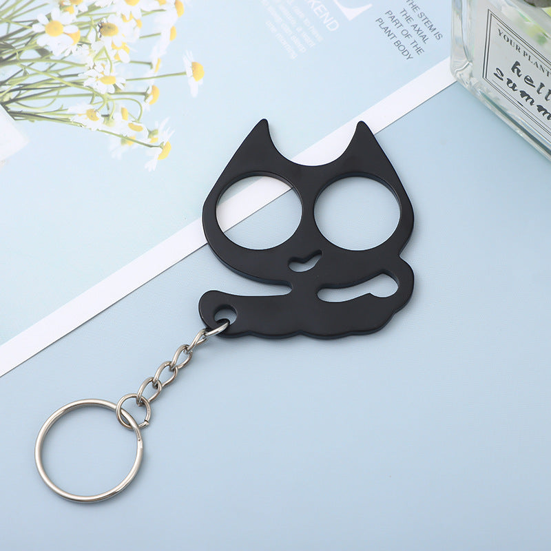 Wholesale Stainless Steel  Candy Color Cute Kitten Keychain