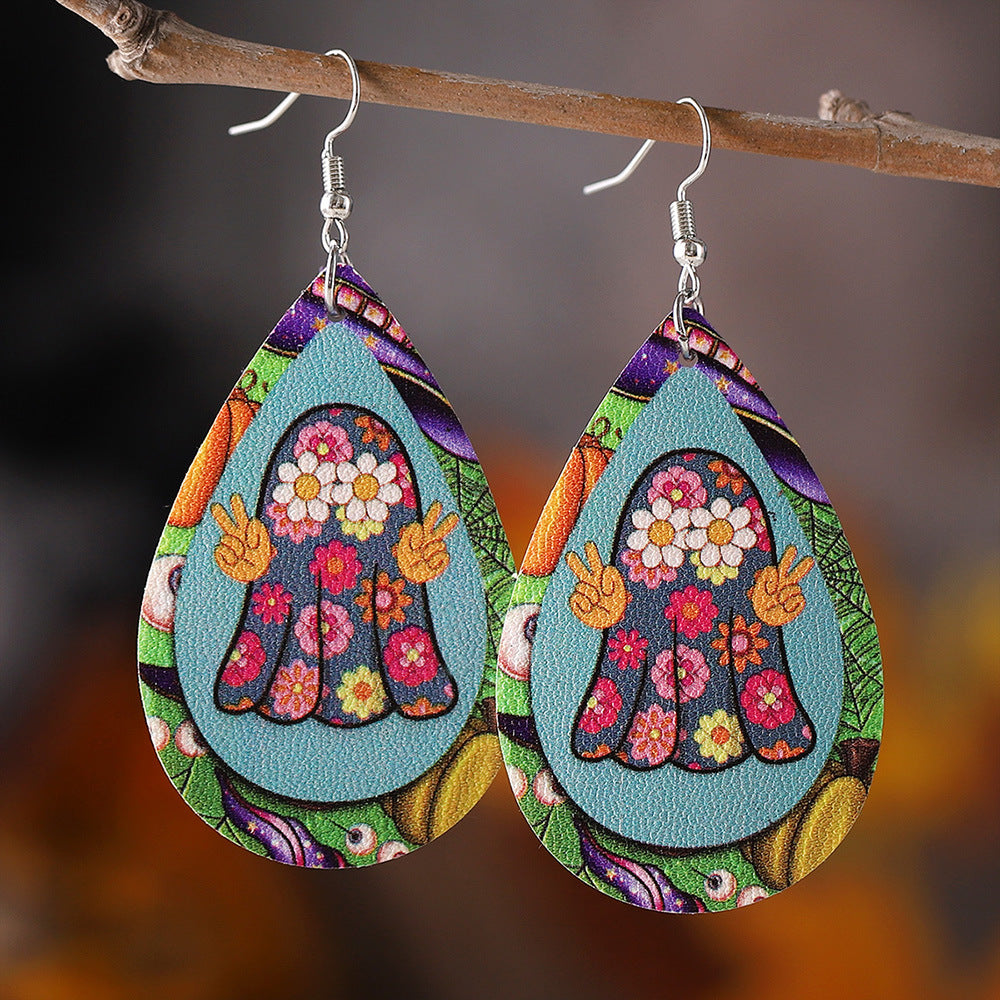 Wholesale  Gothic Style Cute Flower Ghost Pumpkin Skull Drop Earrings