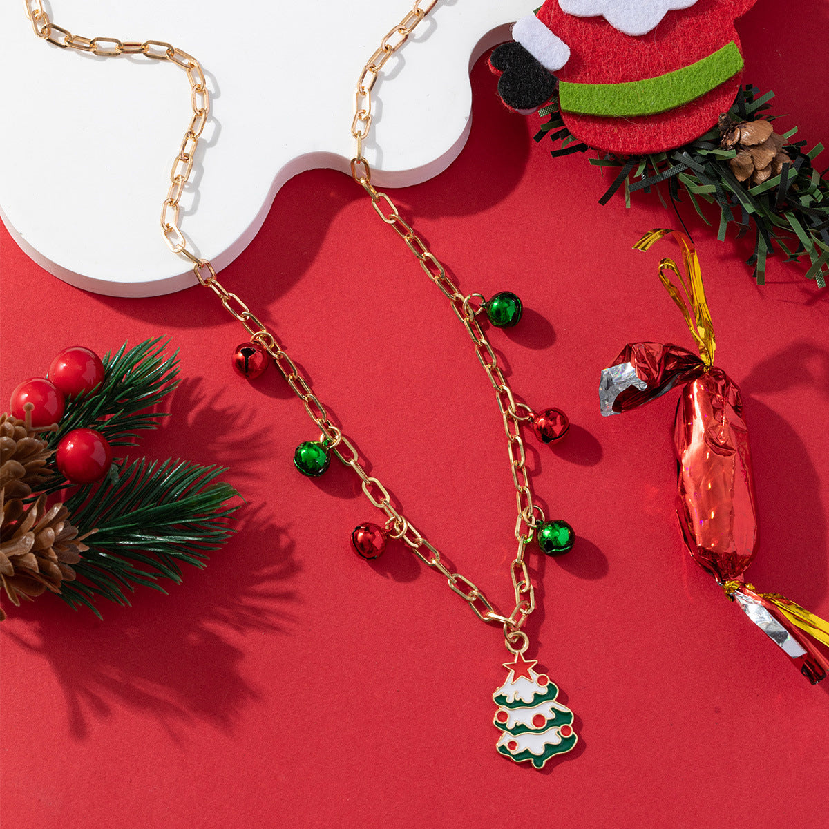 Wholesale Christmas paper clip chain necklace