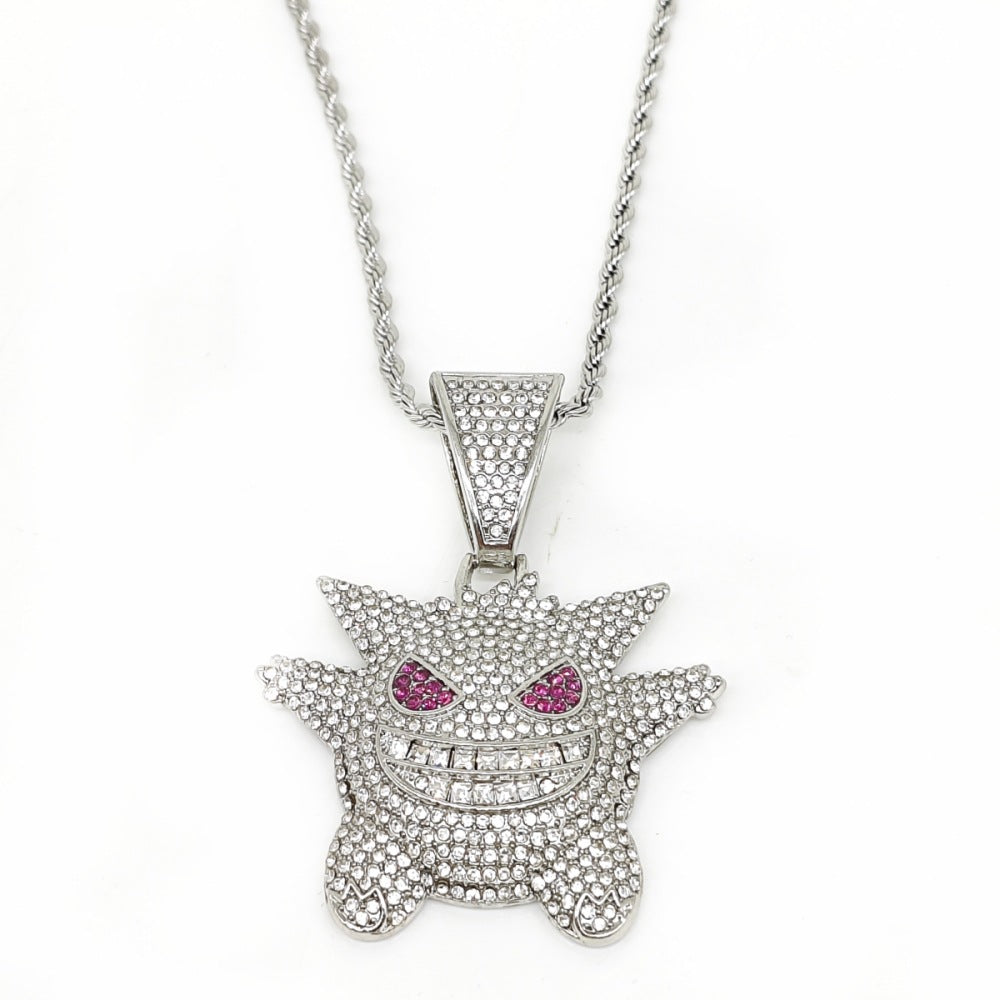 Wholesale Personality funny elf Geng ghost gray wolf cartoon micro  necklace