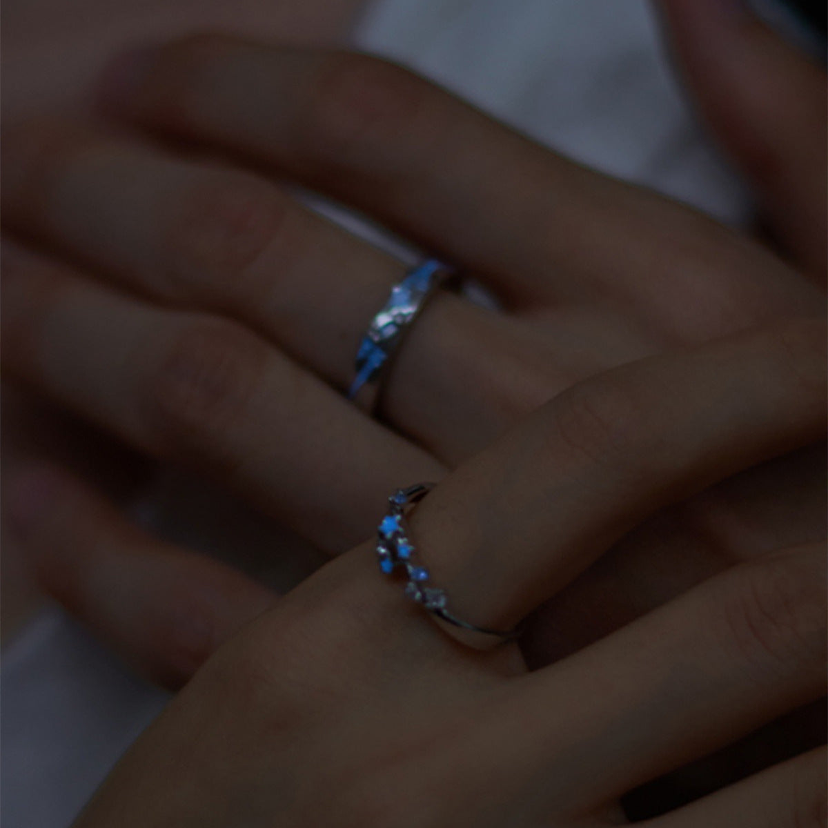 Wholesale Starfall Night Couple Luminous Ring  Exquisite Ring