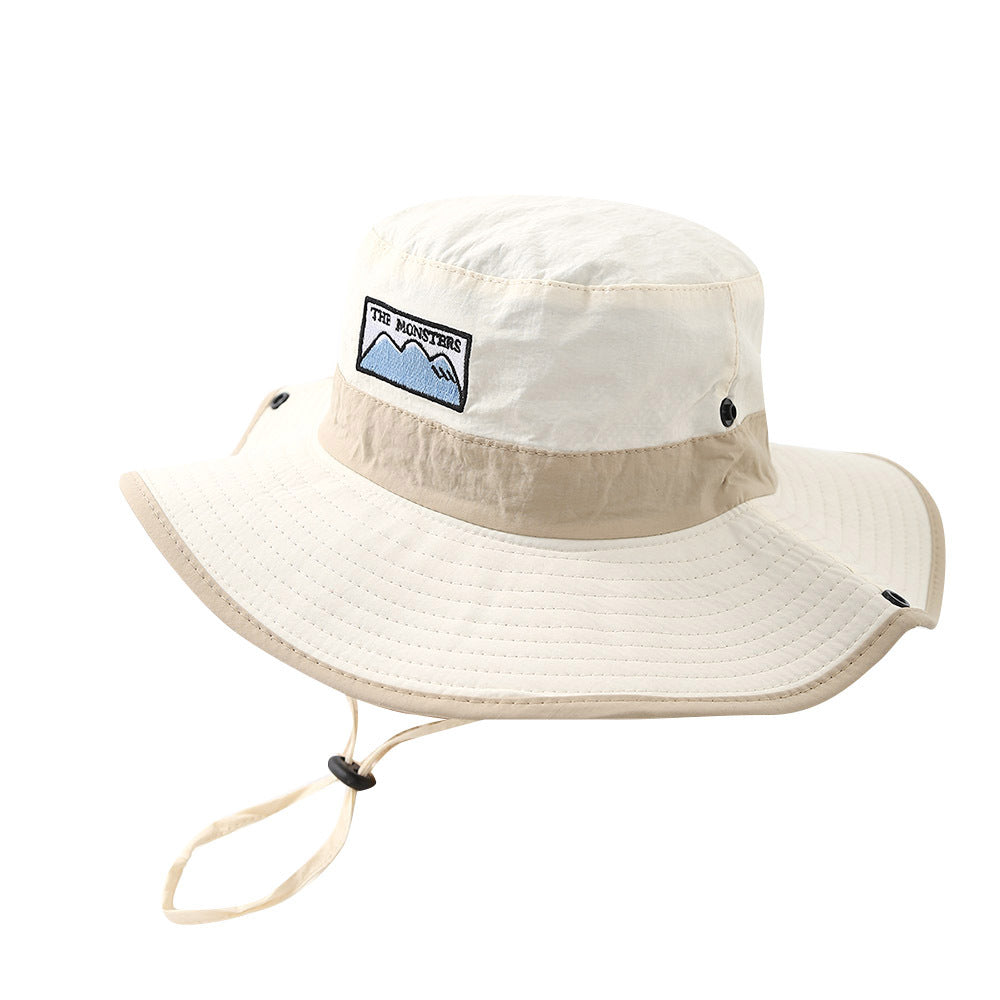 Wholesale  Children's Fisherman Hat Breathable Drawstring Outdoor Sun Protection Basin Hat