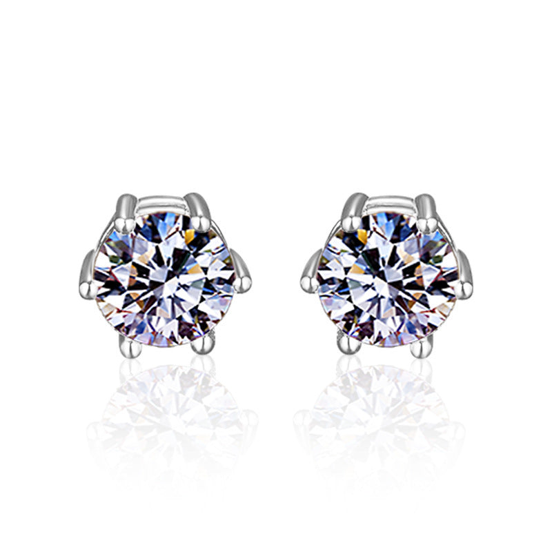 Wholesale  moissanite classic six-claw luxury earrings