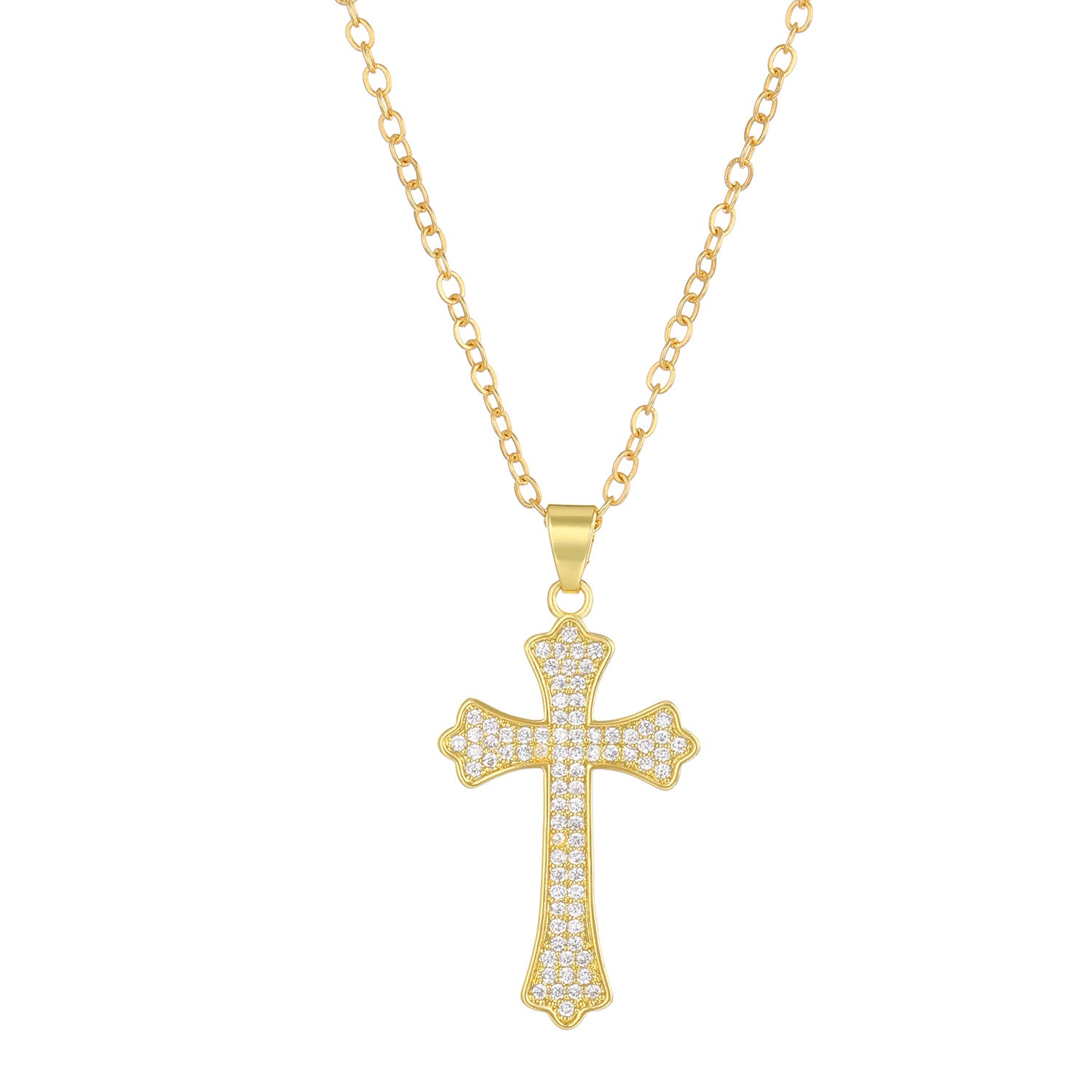 Wholesale Zircon Virgin Cross Necklace ACC-NE-MY004