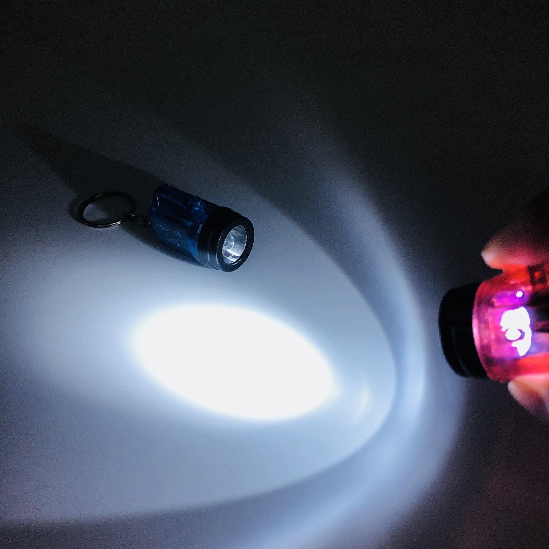 Wholesale Plastic LED Small Flashlight Creative Key Chain