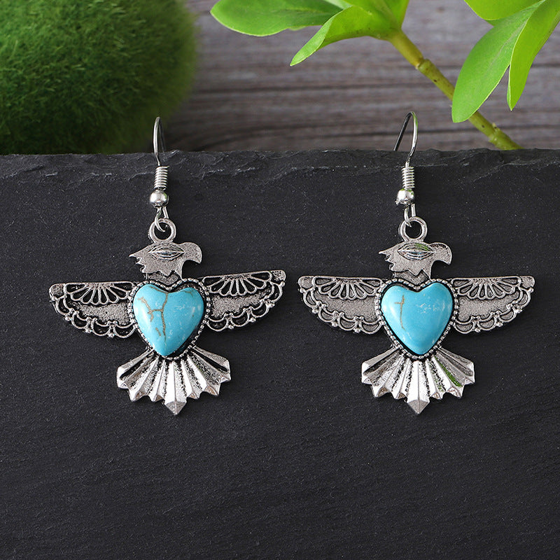 Wholesale Bohemian Turquoise Eagle Earrings