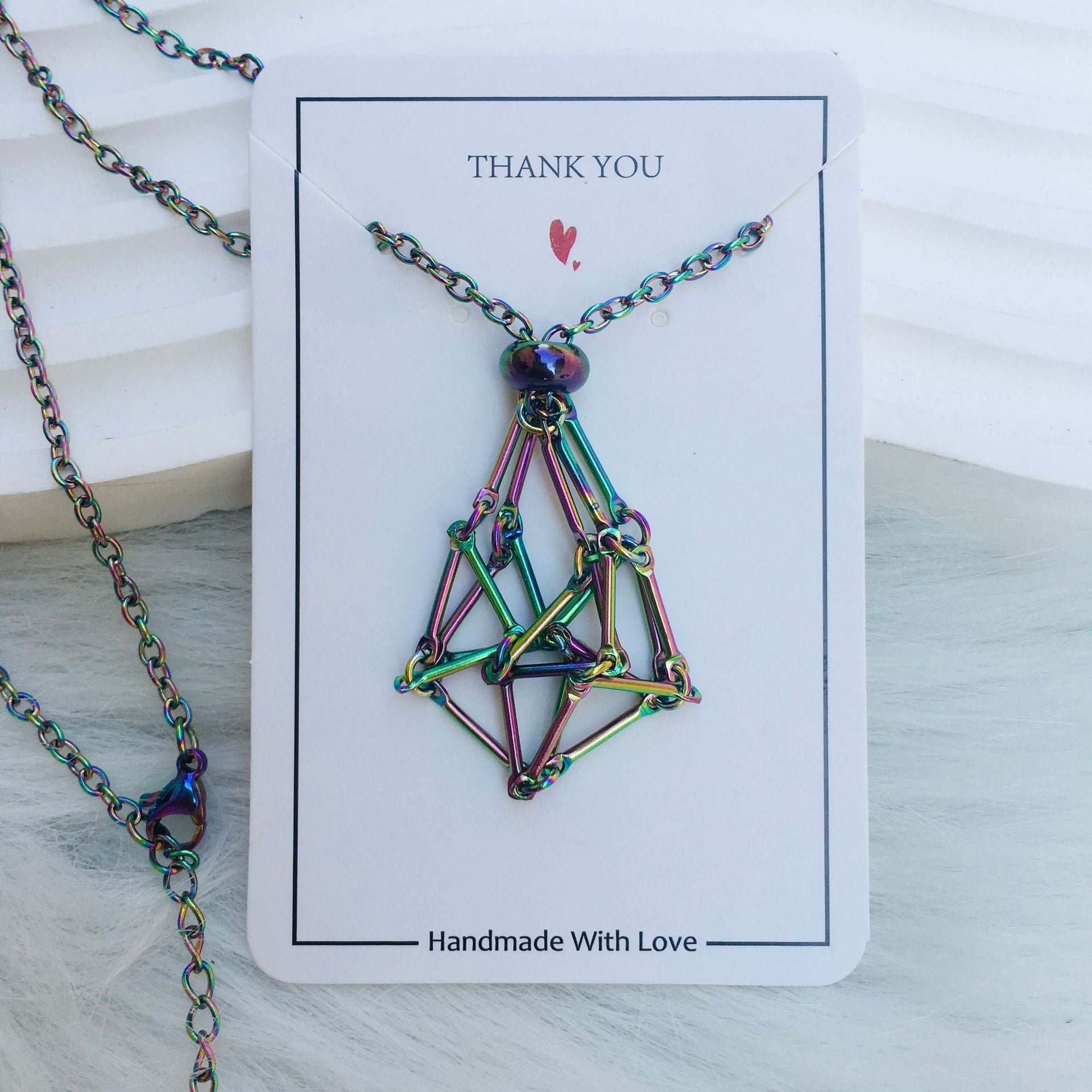 Wholesale Natural Stone Crystal Stainless Steel Bamboo Adjustable Hand Woven Net Pocket Necklace ACC-NE-RongGuan006