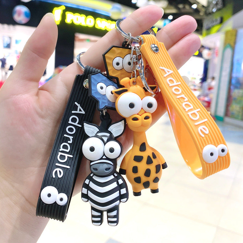 Wholesale Cartoon Silicone Animal Giraffe Cute Keychain Creative Keychain ACC-KC-Gongz007