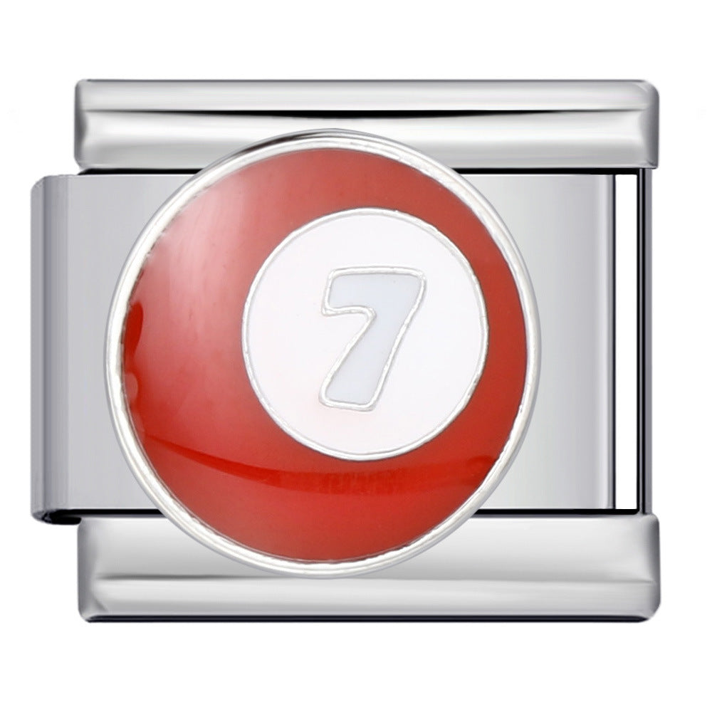 Wholesale 1-15 Color Billiards Italian Module Charms Welding Pattern Oil Drop Splicing Charms