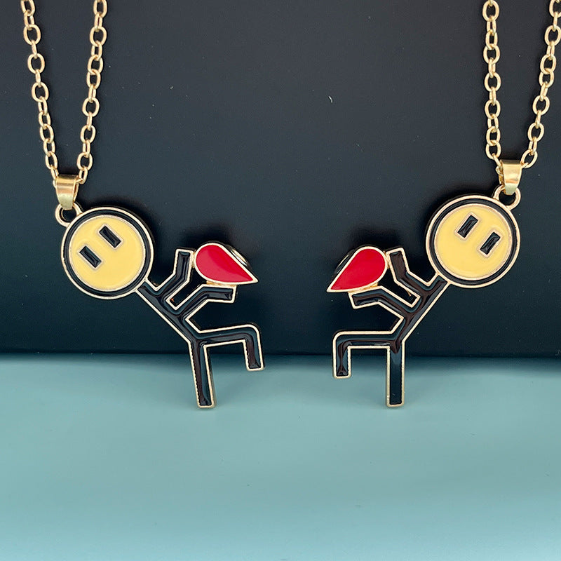 Wholesale Stickman Love Valentine's Day Love Magnet Necklace