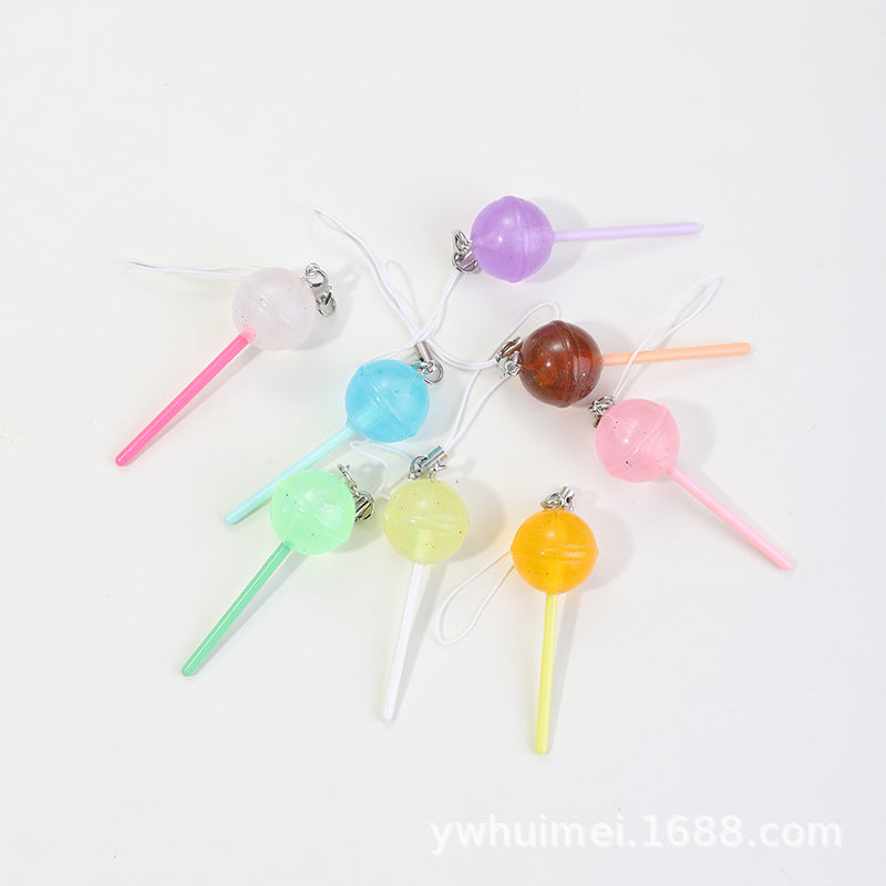 Wholesale Luminous Lollipop Candy Phone Chain Keychain