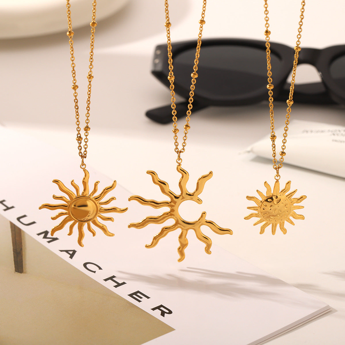 Wholesale  golden light totem titanium steel necklace