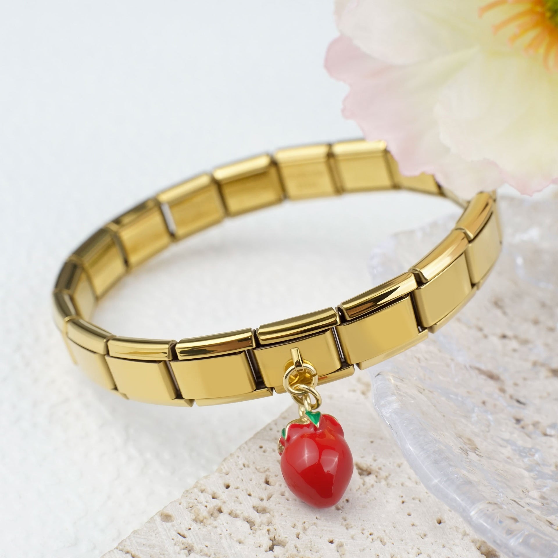 Wholesale 2pcs/pack 9mm Italian Charm Starter Bracelets DIY square Single Section Creative Stainless Steel Composable Bracelet