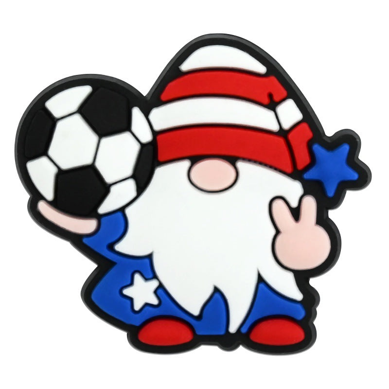 Wholesale Random 100pcs USA Football   PVC Soft Rubber Shoe Buckle Decoration