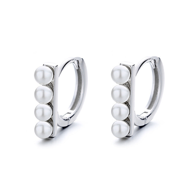 Wholesale S925 Sterling Silver Balance Beam Bead Earrings