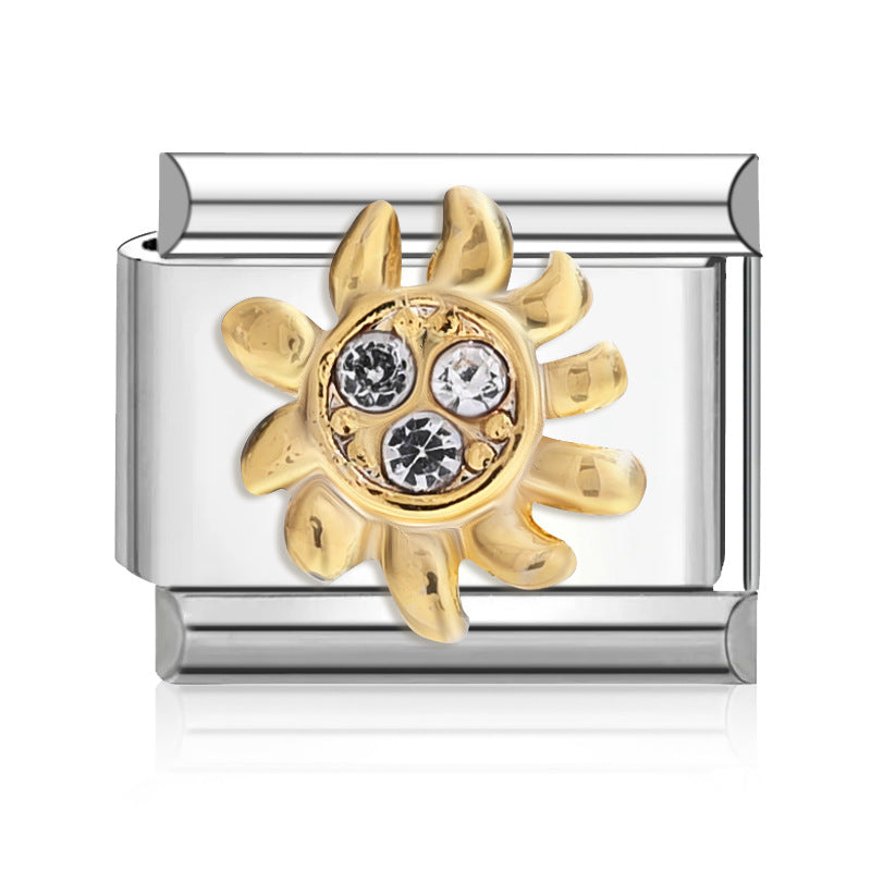 Wholesale 9mm Italian Charm Starter Bracelets DIY square Single Section Creative Stainless Steel Composable Bracelet