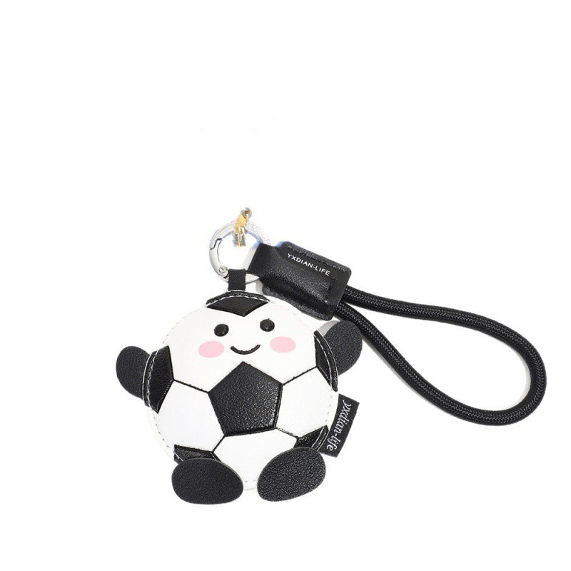 Wholesale 2026 Soccer Themed Keychain Cute PU Bag Charm Car Key Accessory Gift