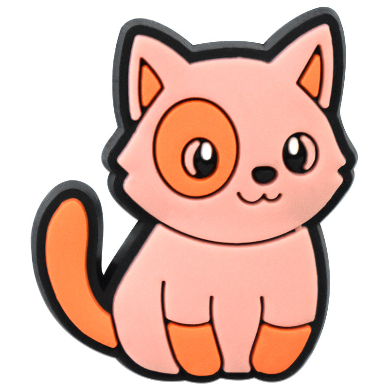 Wholesale  Random 100pcs  Cat  PVC Soft Rubber Shoe Buckle Decoration