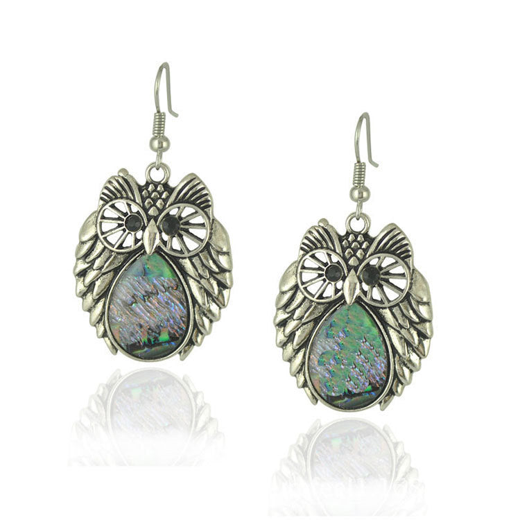 Wholesale Electroplated Mixed Material Drop Earrings Retro Water Droplet Style Fashion Accessory for Women