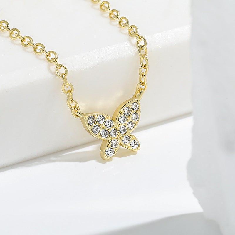 Wholesale Butterfly Diamond Copper Necklace ACC-NE-YingRong003