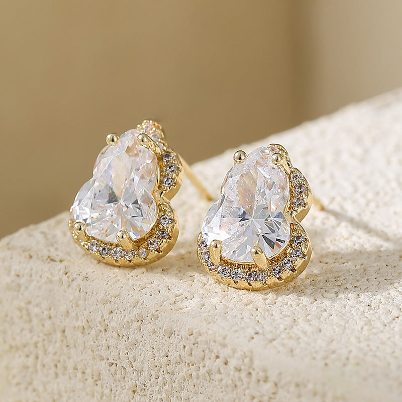 Wholesale Zircon gourd earrings light luxury high-end earrings