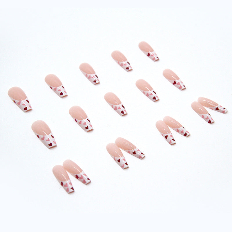 Wholesale 24 Pieces/box Valentine's Day Long Love Nails Kits Nail Stickers ACC-NS-QiHeng013