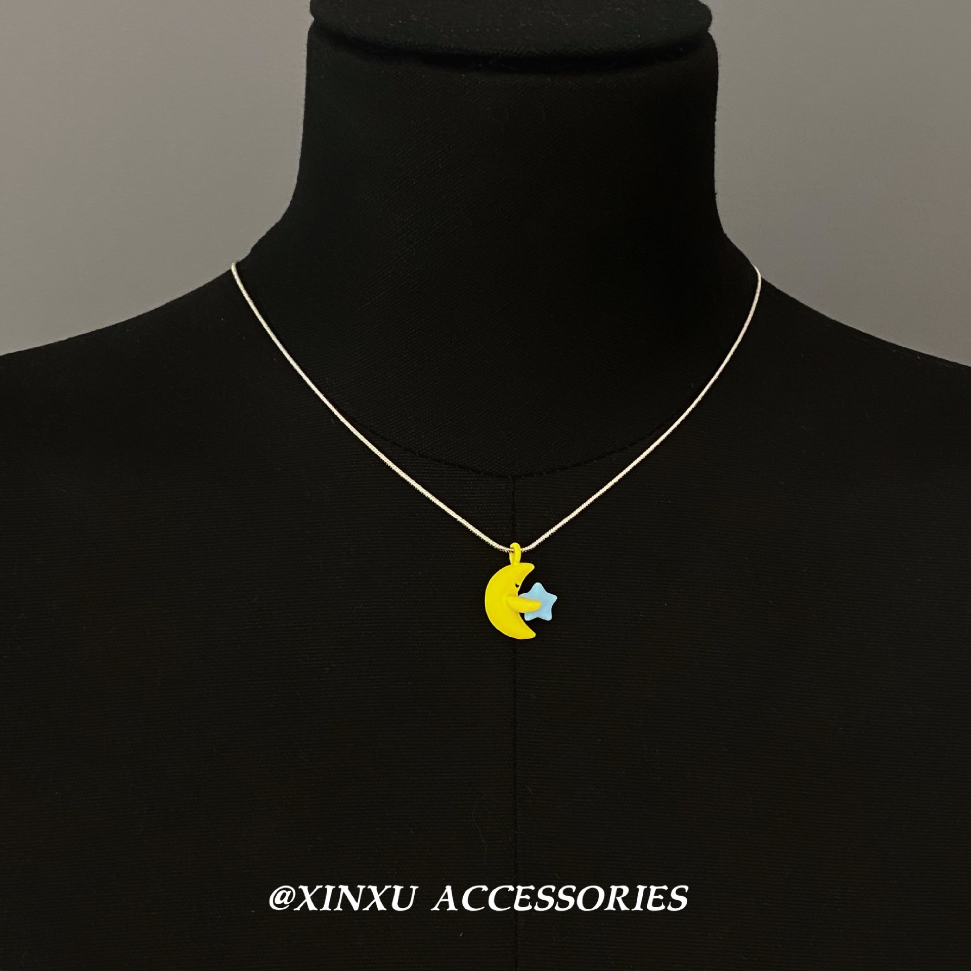 Wholesale Cute Yellow Moon Necklace