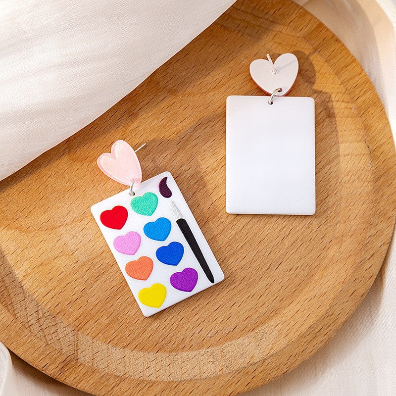 Wholesale  Pigment Drawing Board Acrylic Earrings