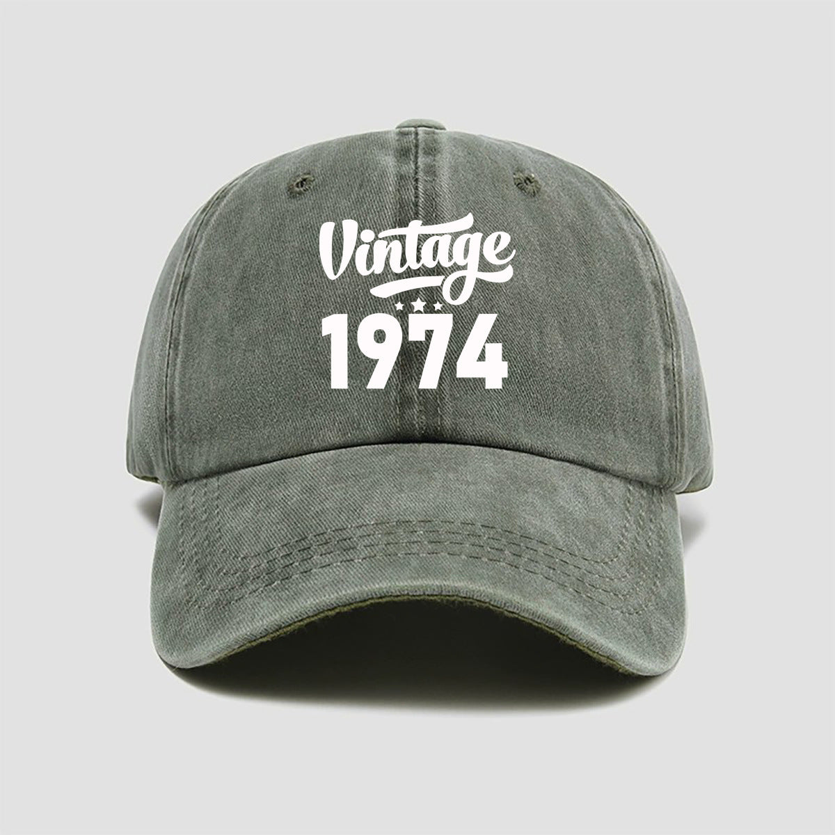 Wholesale Washed Cotton Printing 1974 Old  Retro Baseball Cap