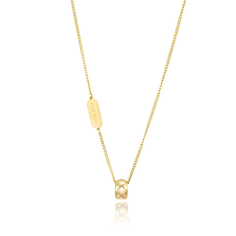 Wholesale retro style 18K gold plated titanium steel combination necklace