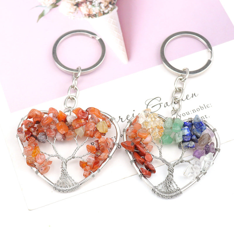 Wholesale Chic Crystal Heart Tree Keychain Pendant,  Decorative Bag Charm for Graduation Gift