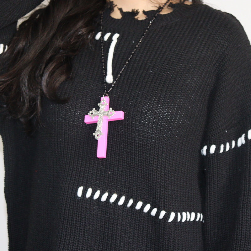 Wholesale  Cross Necklace  Long   Gothic Necklaces