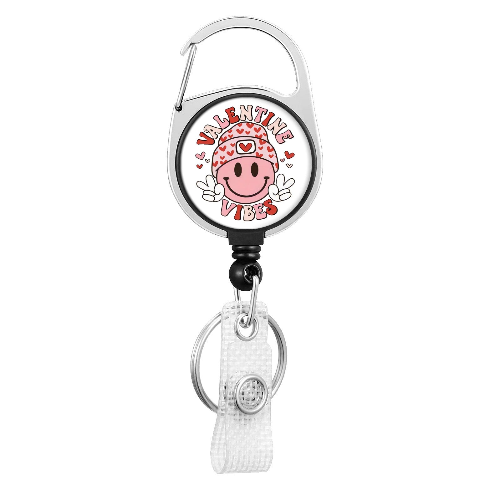 Wholesale Floral Alloy  Retractable Rotating Badge Keychain