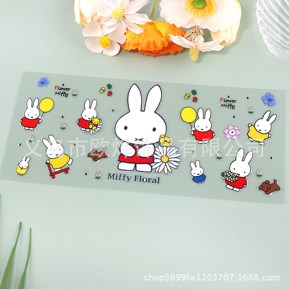 Wholesale 16oz cartoon transfer stickers,  crystal stickers,  tear-off crystal labels,  glass stickers