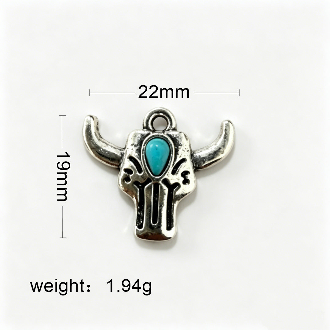 Wholesale Bohemian Retro Cowboy Boot Pendant Zinc Alloy Cow Skull Cactus Charm For DIY Jewelry Making