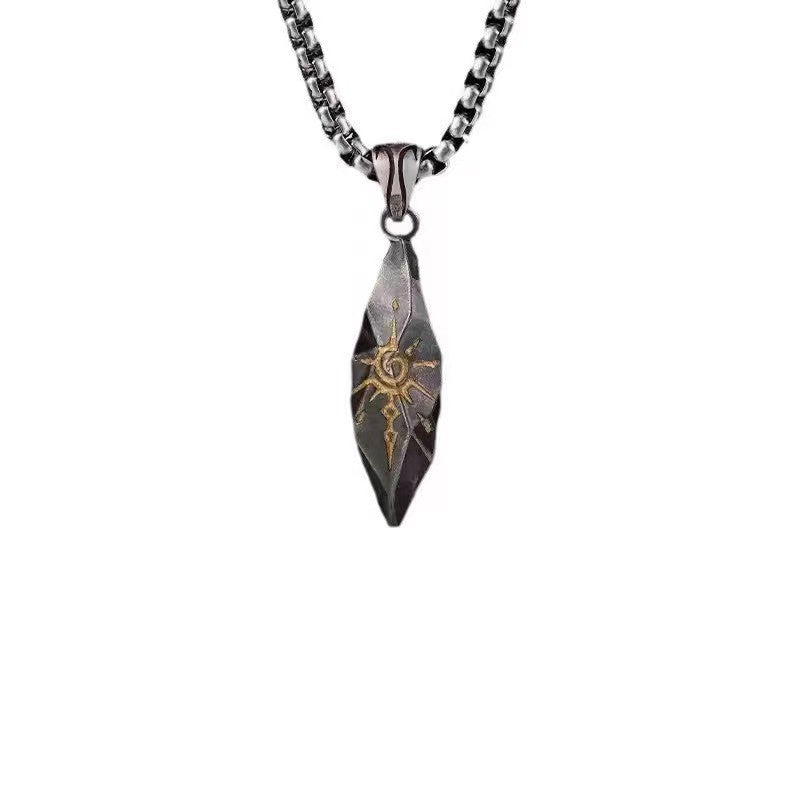 Wholesale  Personality Sun Rune Wishing Stone Pendant Retro  Necklace