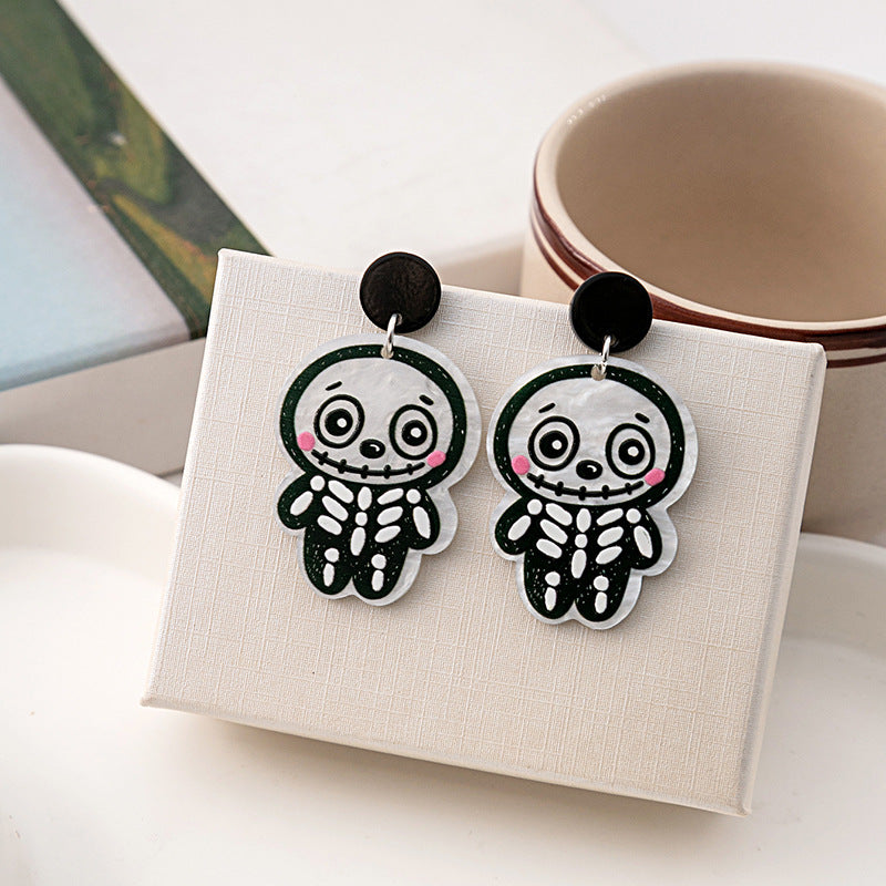 Wholesale   Funny Pumpkin Skull Earrings Ghost Acrylic Earrings