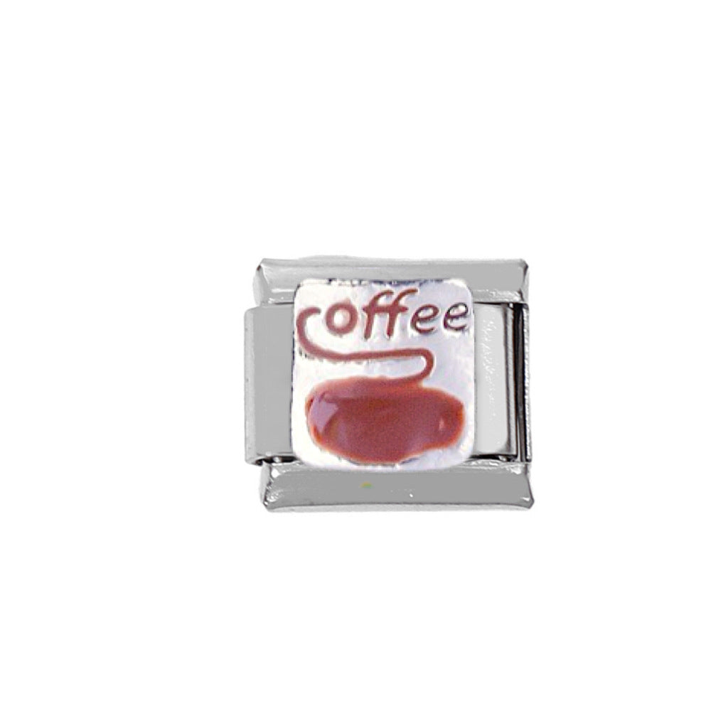 Wholesale Hamburger Coffee Stainless Steel DIY Charm Module For Bracelet Necklace Making Craft Supply