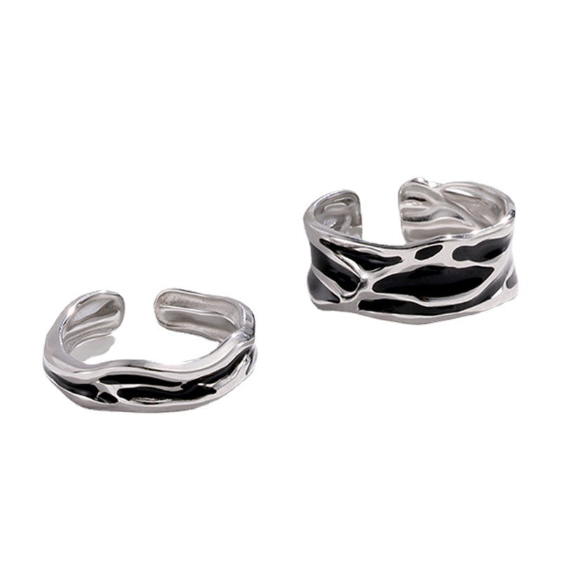 Wholesale Electroplated Stainless Steel Couple Rings Adjustable Open Style Fashion Jewelry Accessory For Everyday Wear